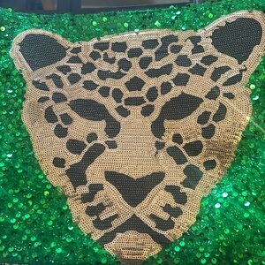 Sequin cheetah purse